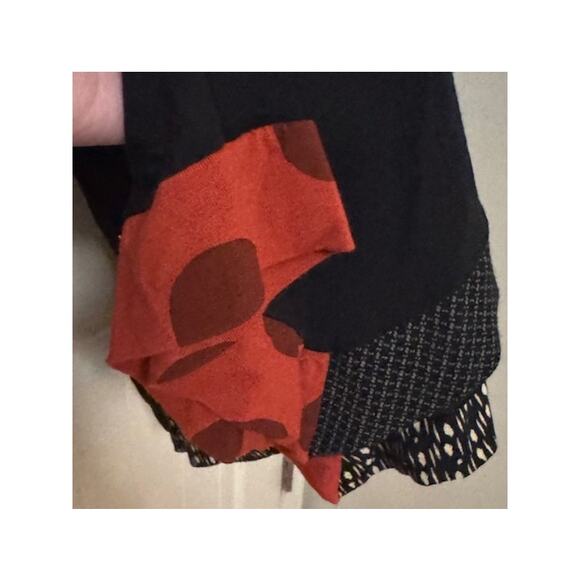 Alembika Black Contrast Hem Swing Tunic Asymmetrical Lagenlook Size 2 (8-10) - Picture 4 of 7